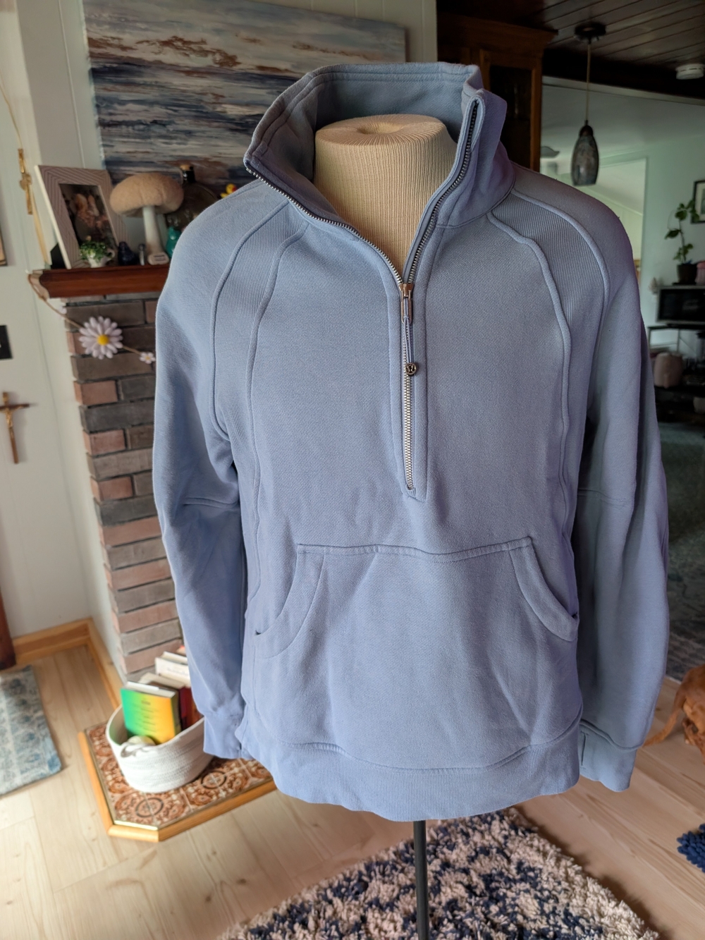 Women's Lululemon Light Blue Quarter-Zip Pullover Sweater